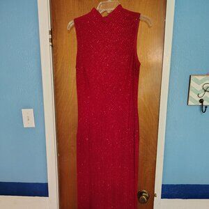 Alex Evenings Sparkly Red Contour Gown - Holidays, Christmas, New Year's, Prom